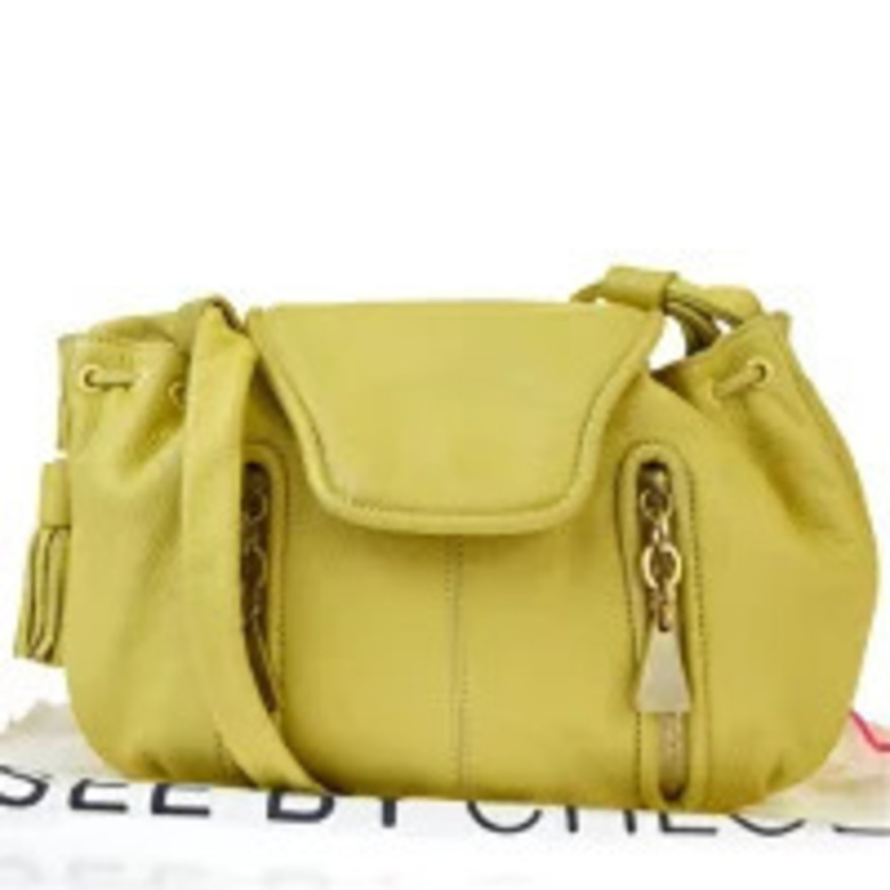 See by Chloe Shoulder Bag Fringe Yellow Leather